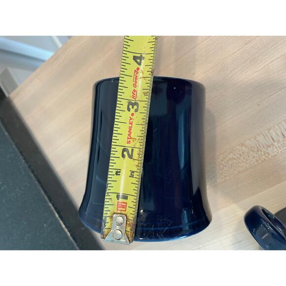 Dark Blue Navy FIESTA mugs set of 2 classic ring handle USA MADE - Picture 7 of 9